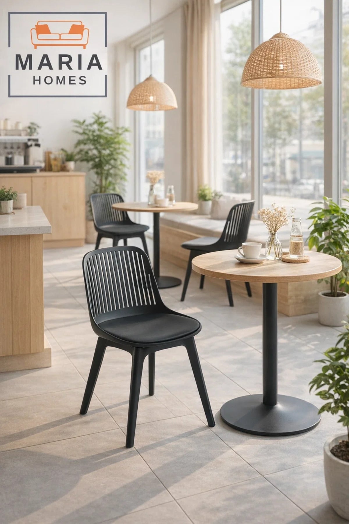 Black Plastic Chair with Black Legs Ð Modern Dining & Accent Chair