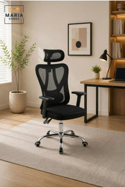 Executive Ergonomic Mesh Office Chair with Adjustable Headrest, Adjustable Armrests and Chrome Base