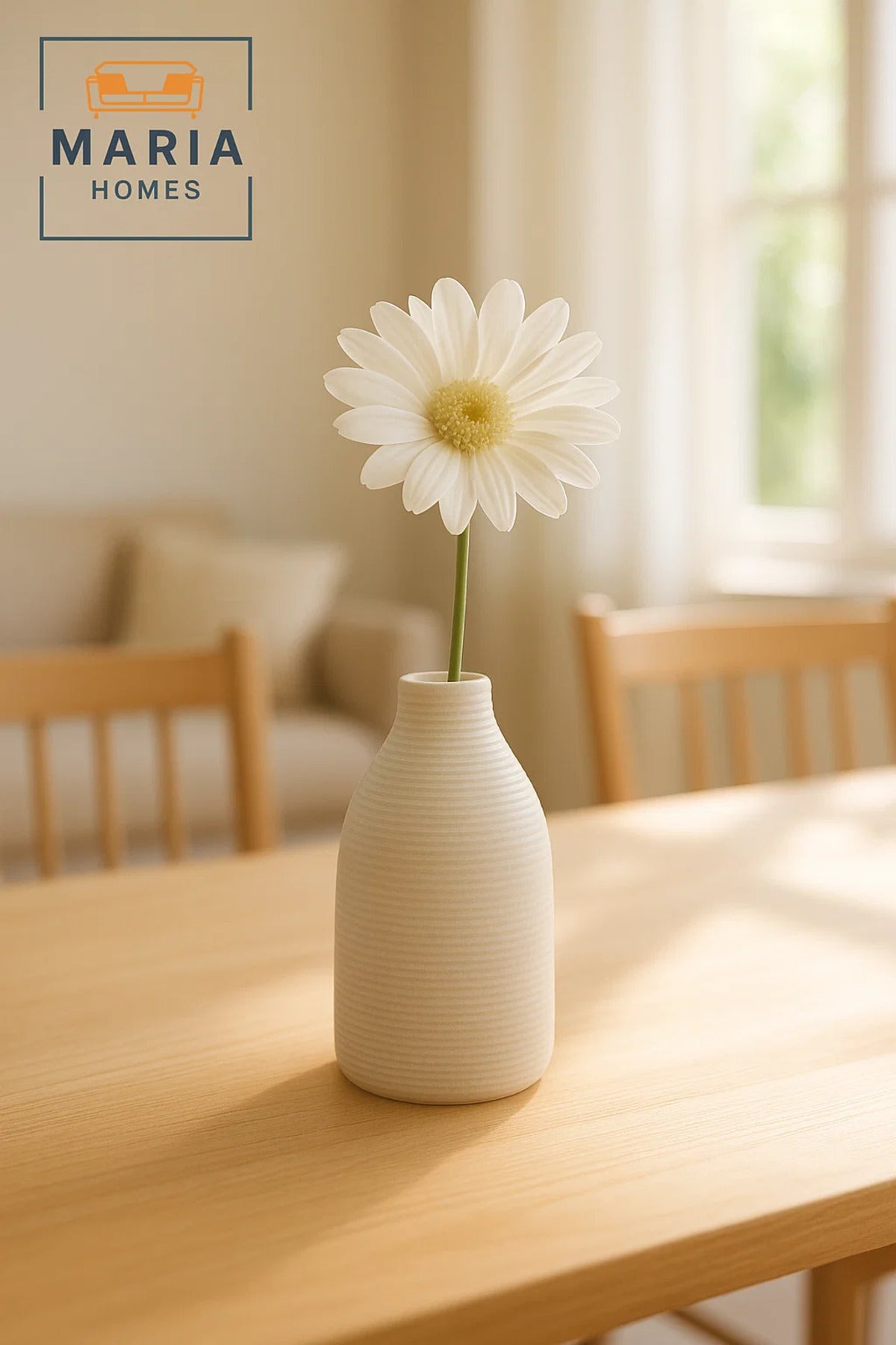 Modern White Decorative Vase Ð Minimal Ceramic Table Vase for Home & Office Decor