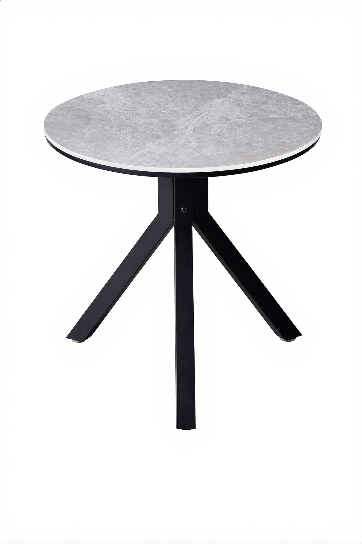 Round Grey Marble Dining Table √ê Modern Caf≈Ω, Restaurant, Office & Home Metal Furniture 70_70_60 cm