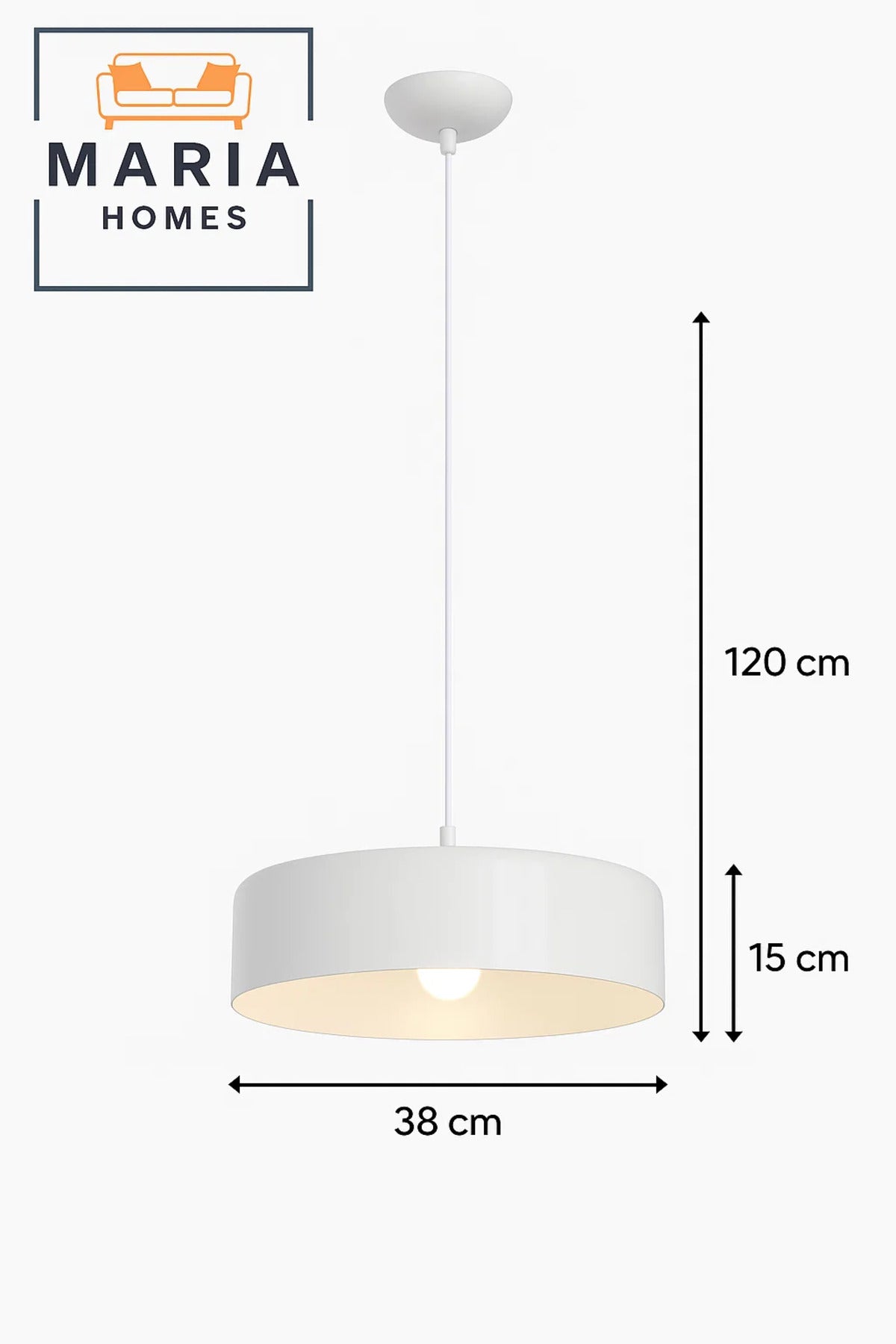 Glossy White Cylinder Pendant Light