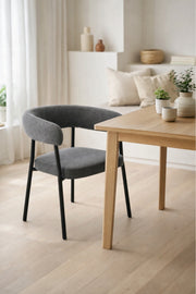 Dark Grey Fabric Dining Chair 53x52x73cm Modern Upholstered dark grey fabric Kitchen