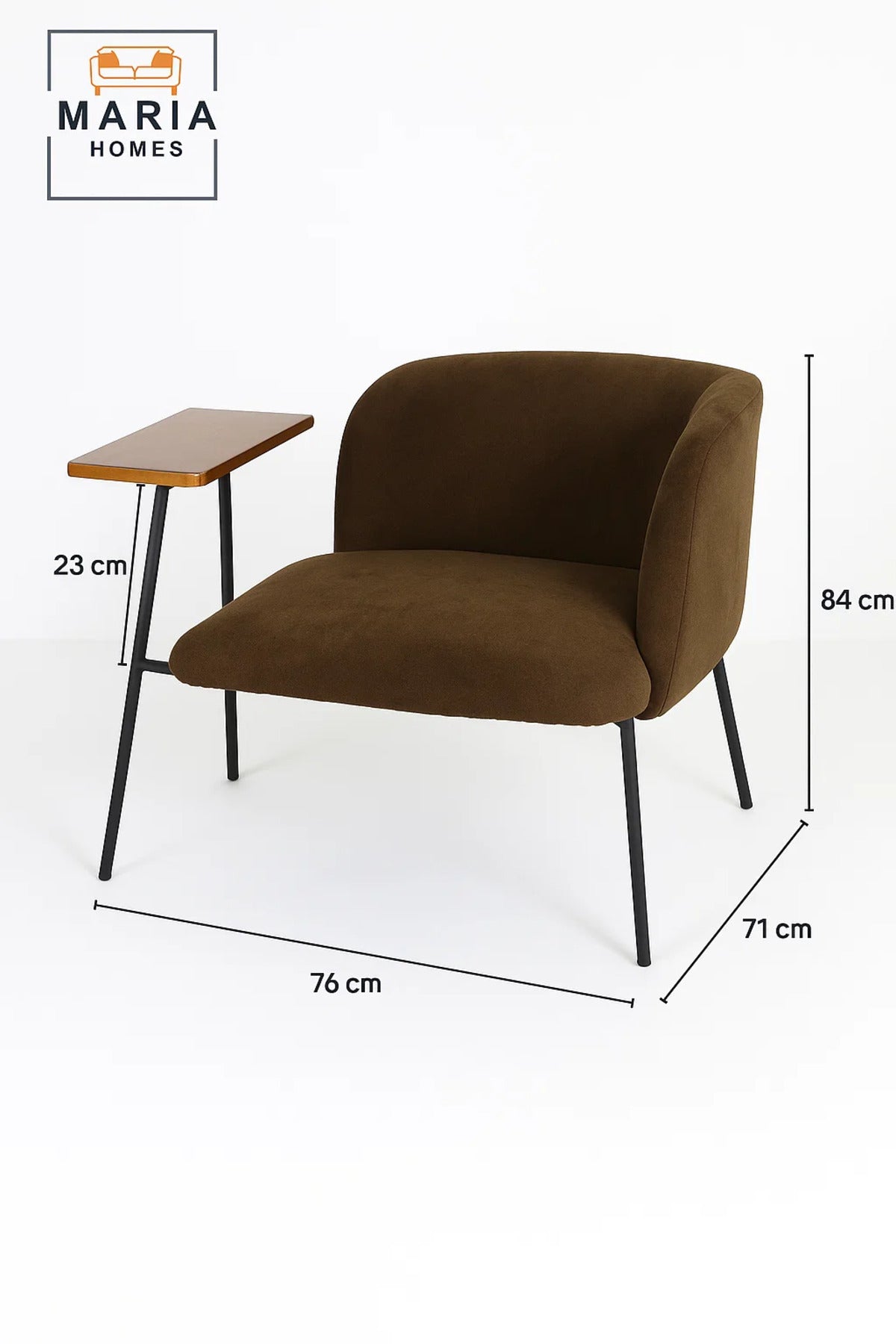 Wide Brown Fabric Lounge Chair Ð Modern Upholstered Armchair with Black Legs for Home or Office Use