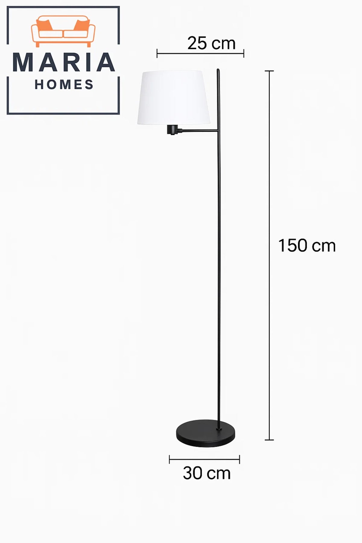 Tall Floor Lamp with Gold Stand and Linen Shade