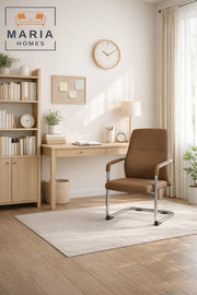 Brown Visitor Chair with Armrests Ð Comfortable Office Guest & Waiting Chair