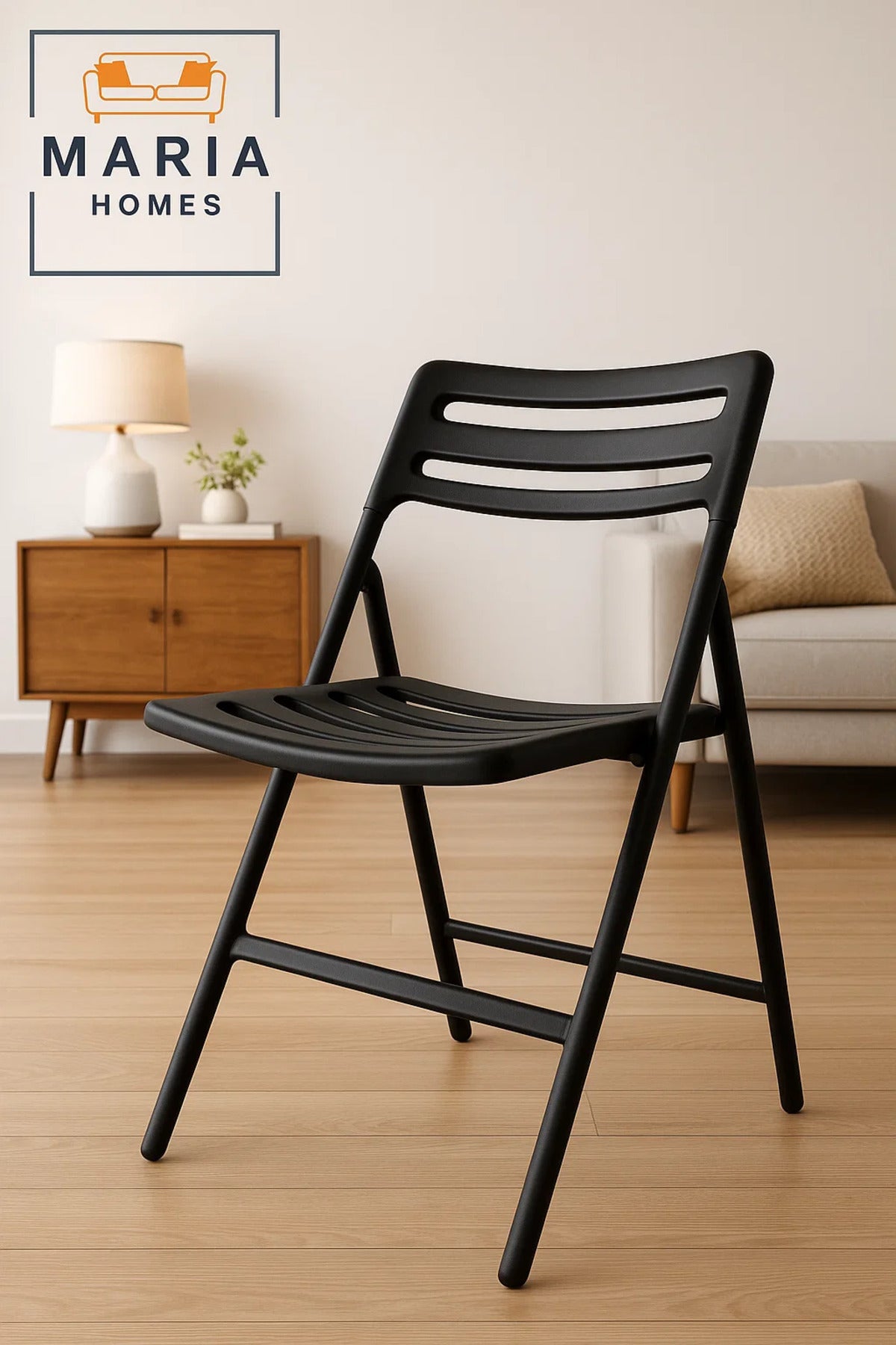 Black Folding Plastic Chair Ð Lightweight & Ventilated Design for Indoor and Outdoor Use