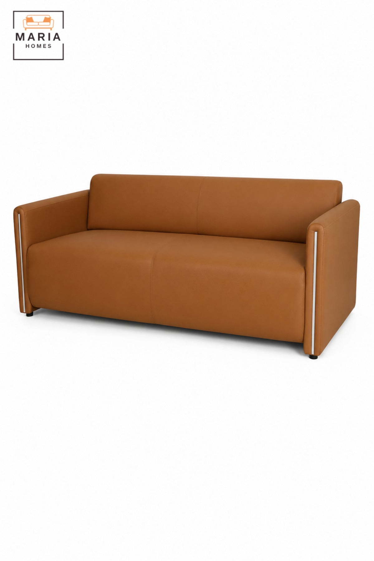Modern 3 Seater Upholstered Sofa with Padded Seat and Sleek Armrests | Contemporary Couch for Living Room, Office, Reception & Lounge