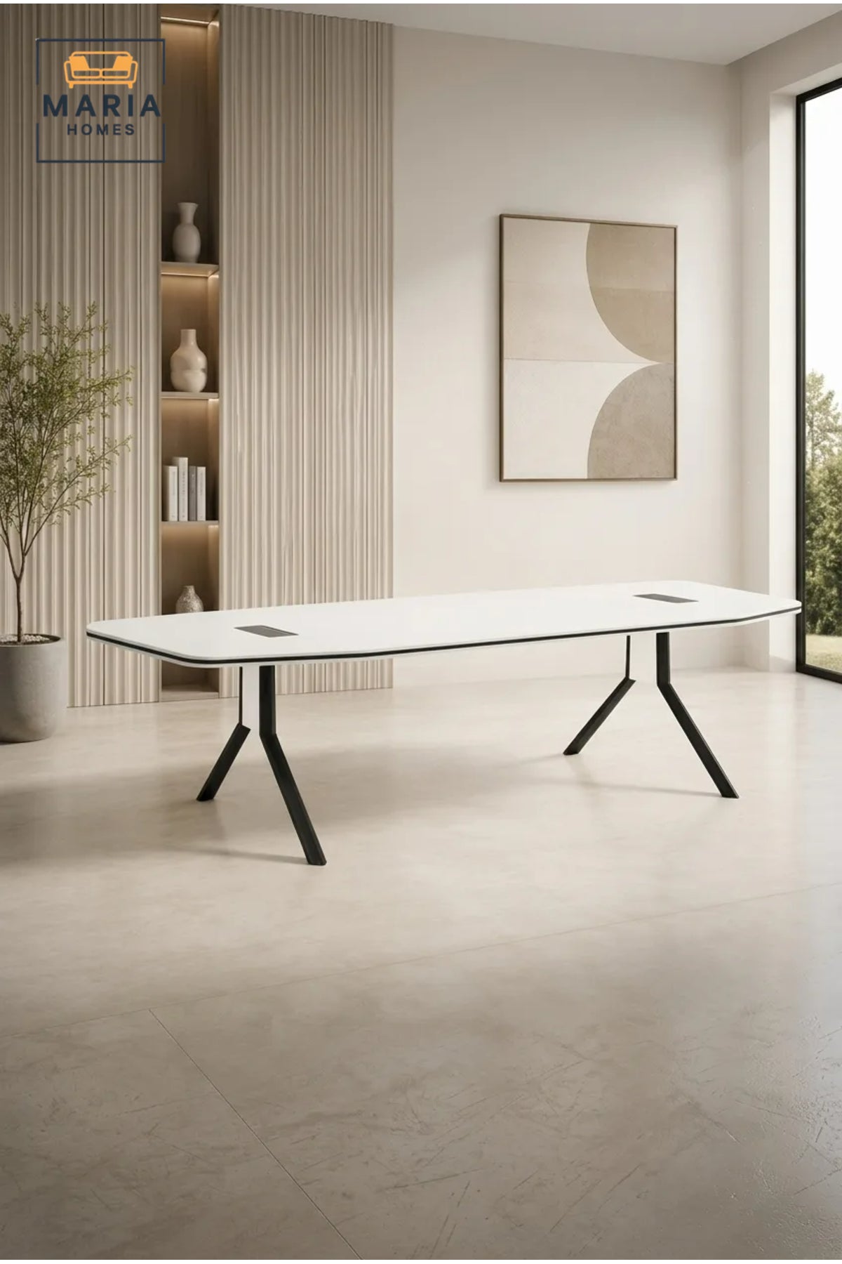 Modern Conference Table with Cable Management √ê Executive Meeting Room Table for Office & Boardroom