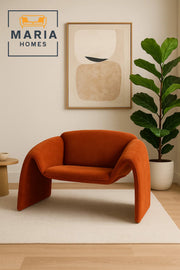 Modern Curved Velvet Sofa Chair