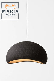 Oversized Matte Black Dome Pendant Light