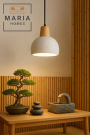 Glossy White Drum Pendant Light
