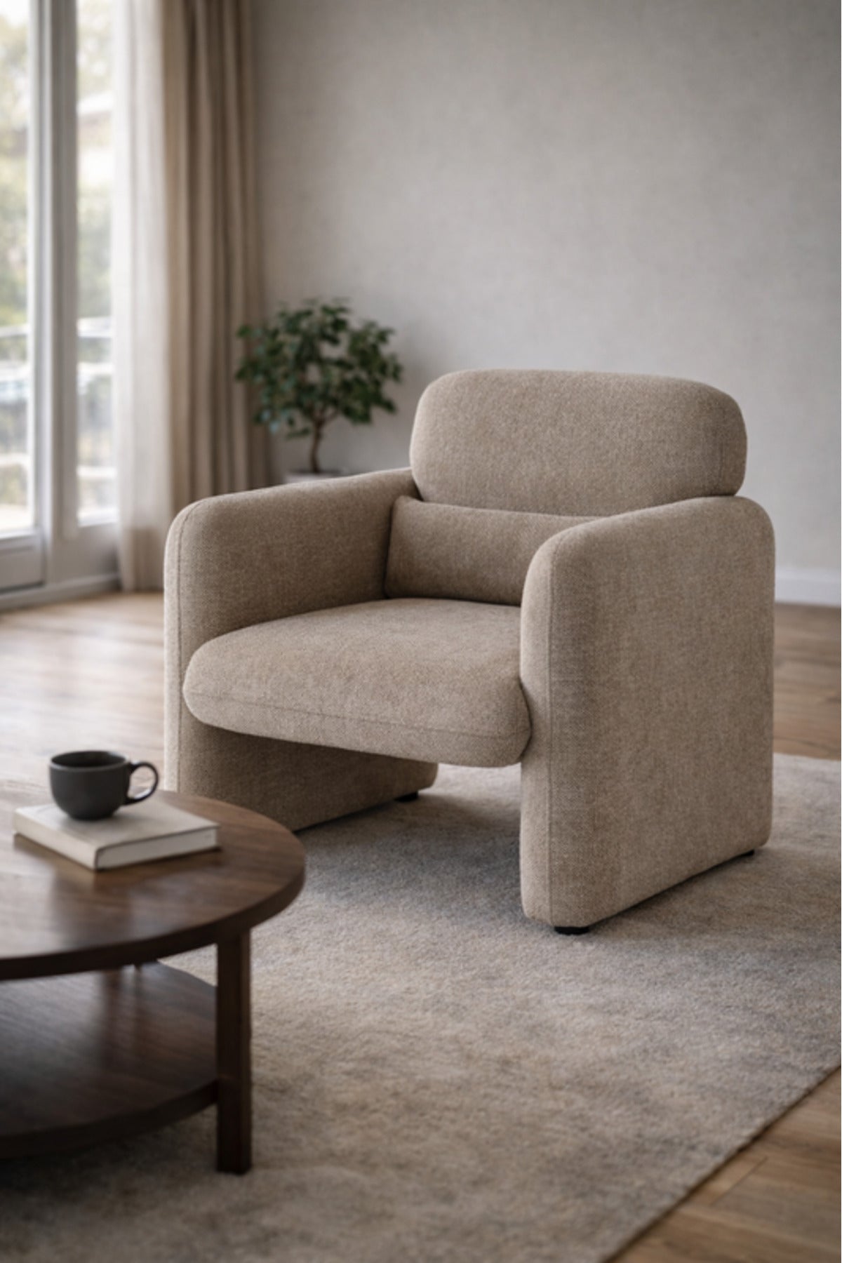 Light Brown Fabric Armchair Modern Living Room Lounge Chair light brown fabric BergÔøΩre