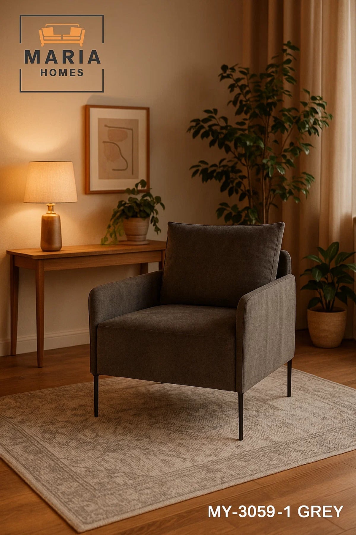 Modern Armchair Ð MY-3059-1 Grey Fabric Accent Chair