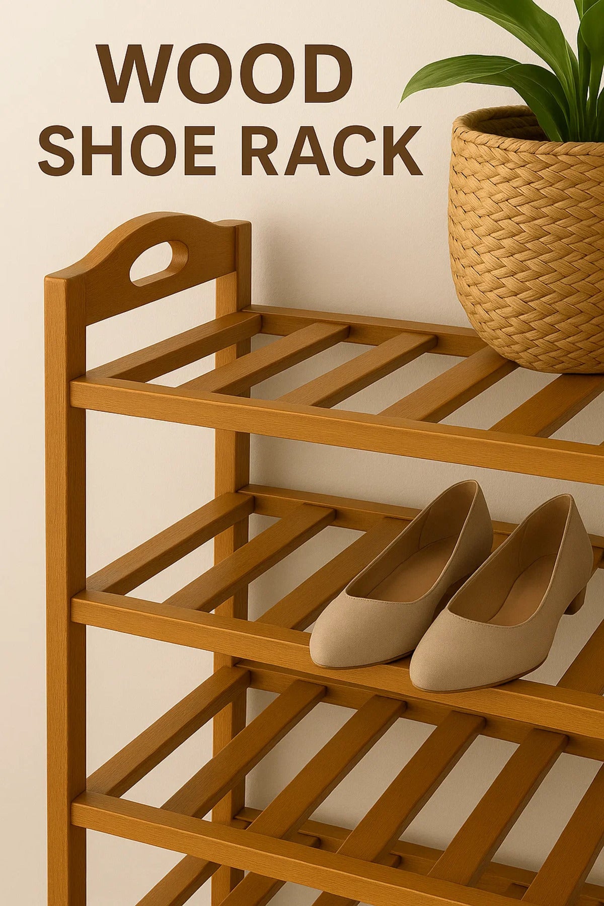 5-Tier Wooden Shoe Rack Shelf Organizer for Entryway, Closet or Bedroom Ð Sturdy and Spacious