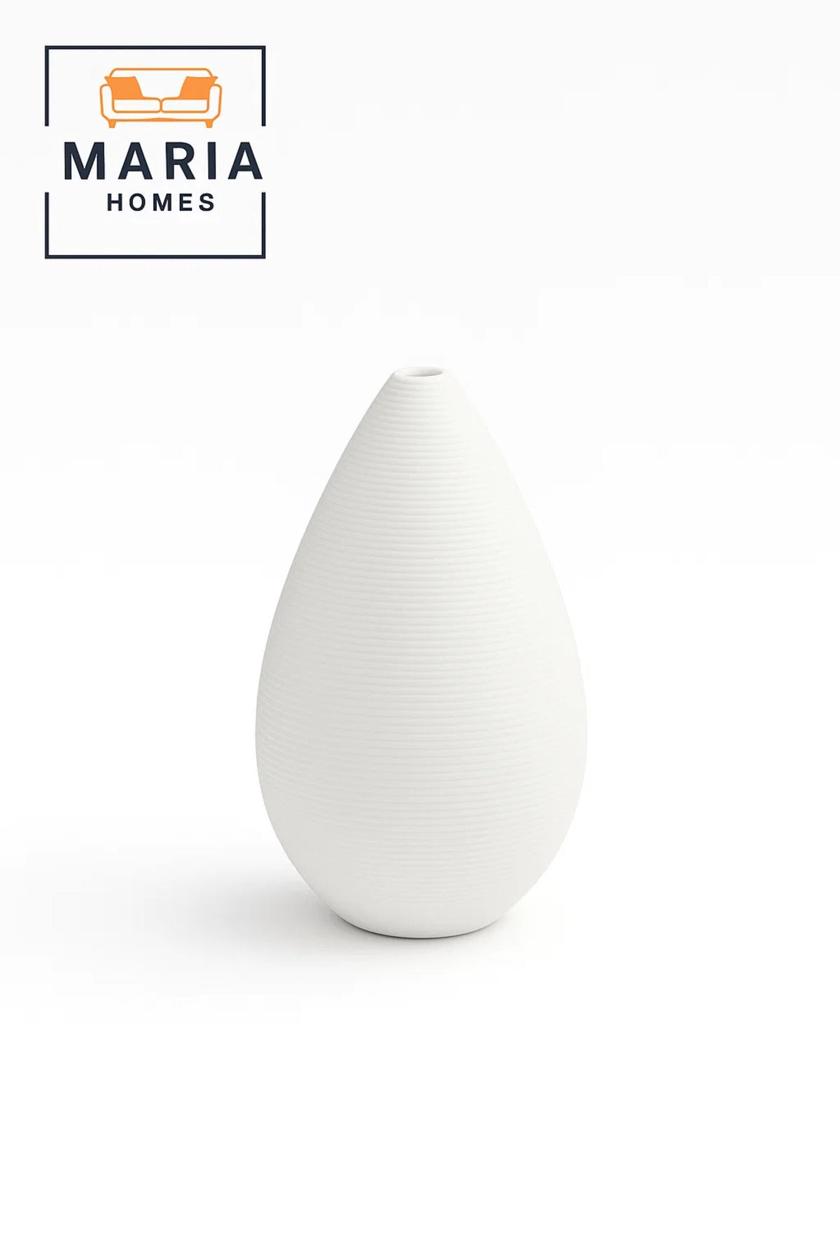 Modern White Decorative Vase Ð Teardrop Ceramic Table Vase for Home and Office Decor