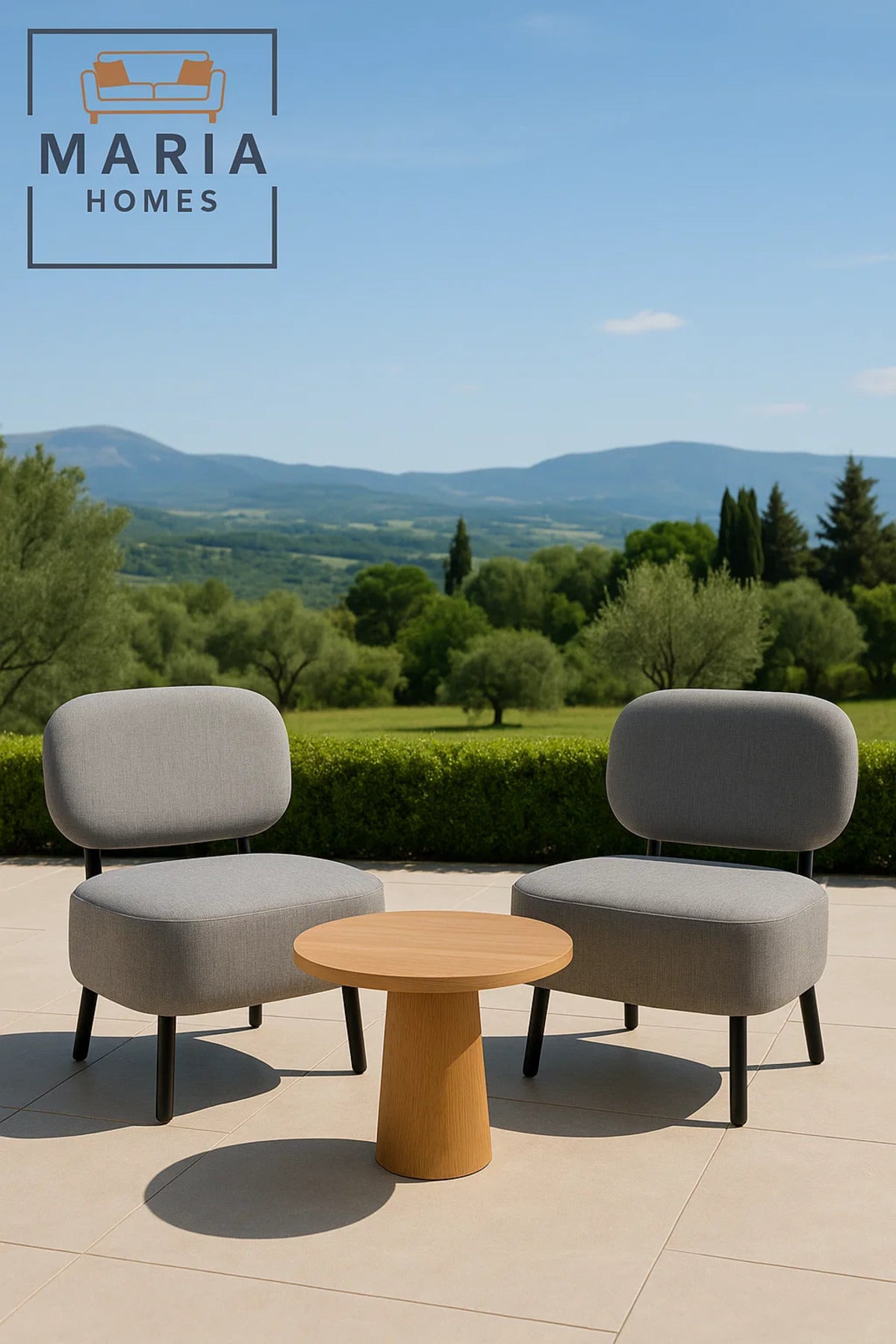 Contemporary Grey Lounge Chair with Wide Cushioned Seat Ð Modern Fabric Accent Chair