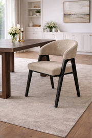 Beige Fabric Arm Dining Chair 79x50x46cm Modern beige fabric arm Kitchen