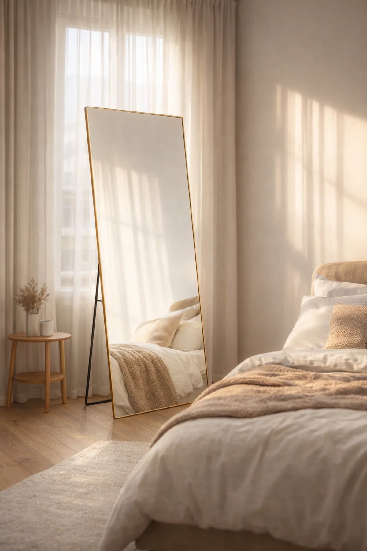 Gold Full Length Standing Mirror 70x180cm Modern Floor gold full length