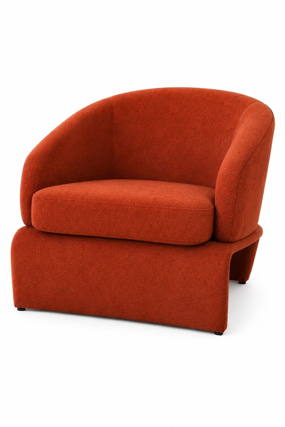 Orange Upholstered Barrel Accent Chair – Modern Lounge Chair for Living Room, Bedroom, Hotel & Reception Area