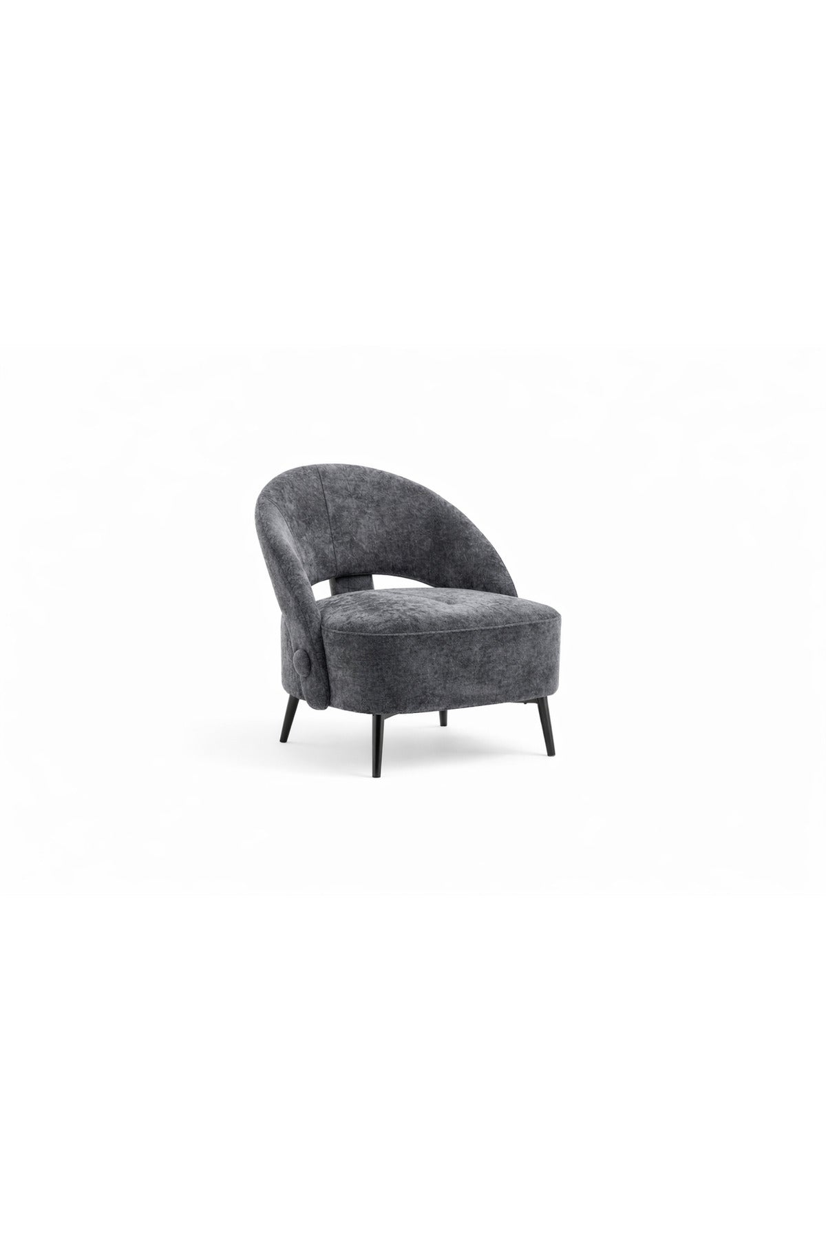 Dark Grey Fabric Accent Armchair 66x57x79cm Modern Lounge Chair dark grey fabric