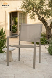 Modern Outdoor Dining Chair with Breathable Mesh Seat and Backrest, Stackable Armchair for Garden, Patio, Balcony, Terrace, Café and Restaurant