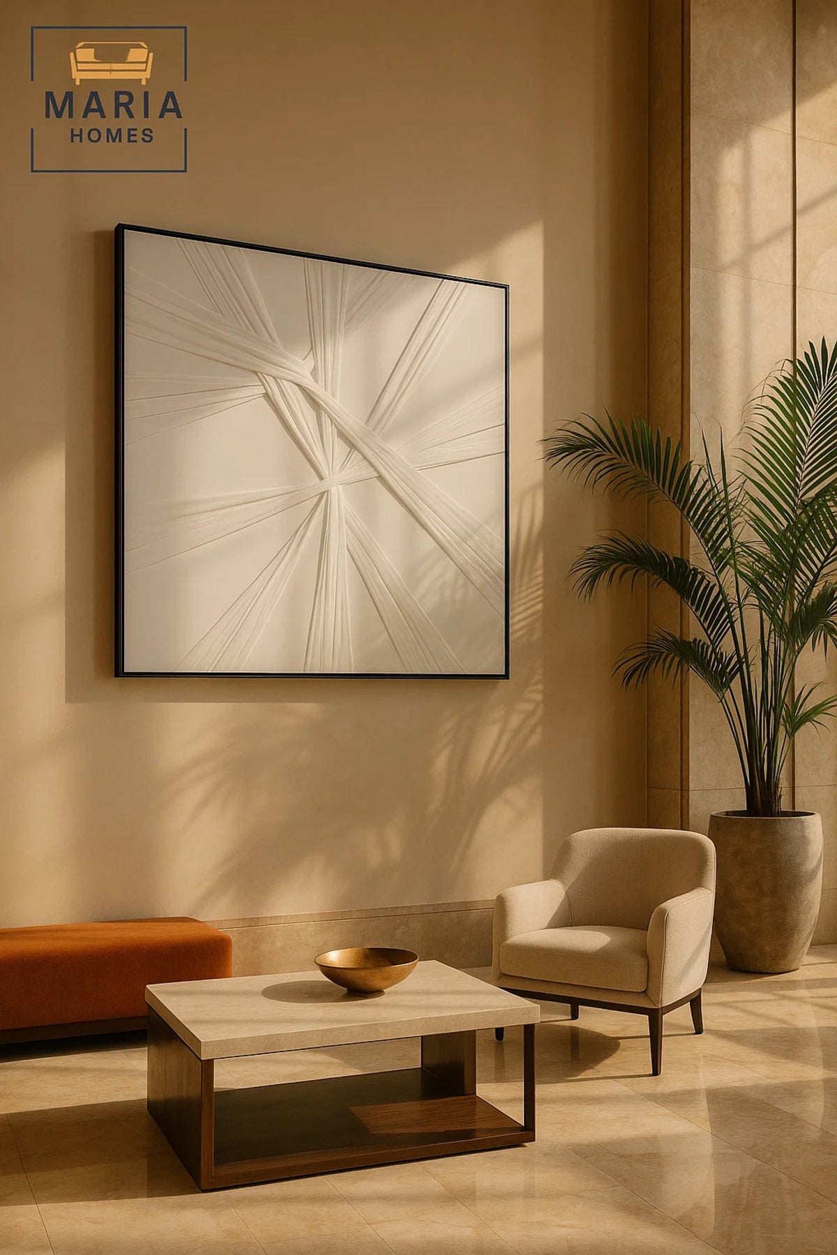 White Abstract Wall Art Modern Minimalist Decor for Living Room Bedroom Office Interior