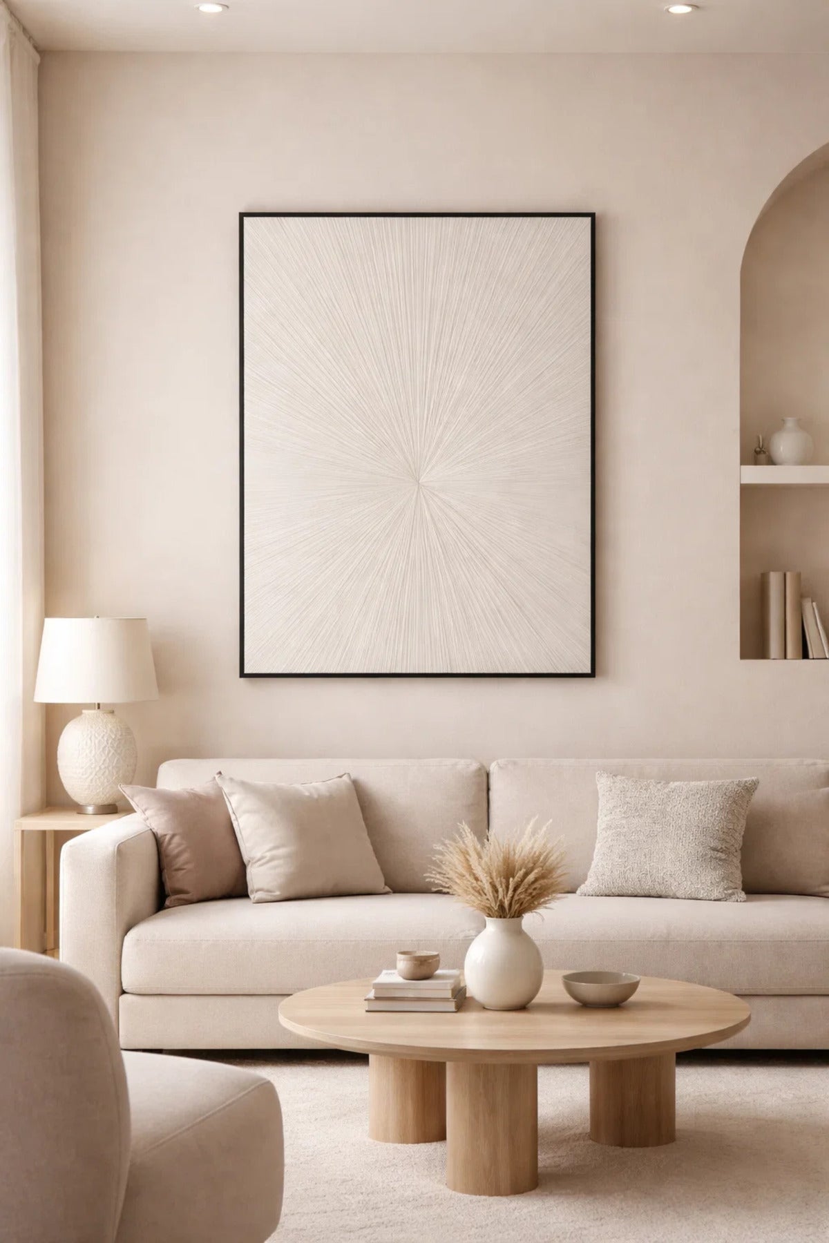 Minimalist Abstract Wall Art with Black Frame 123 x 83 cm