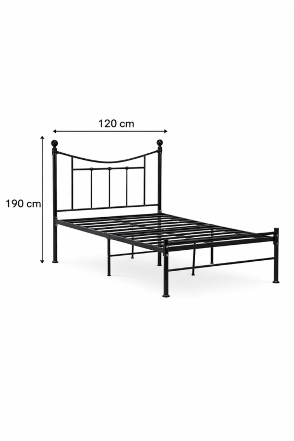 Black Metal Bed Frame with Curved Headboard black metal bed / Base