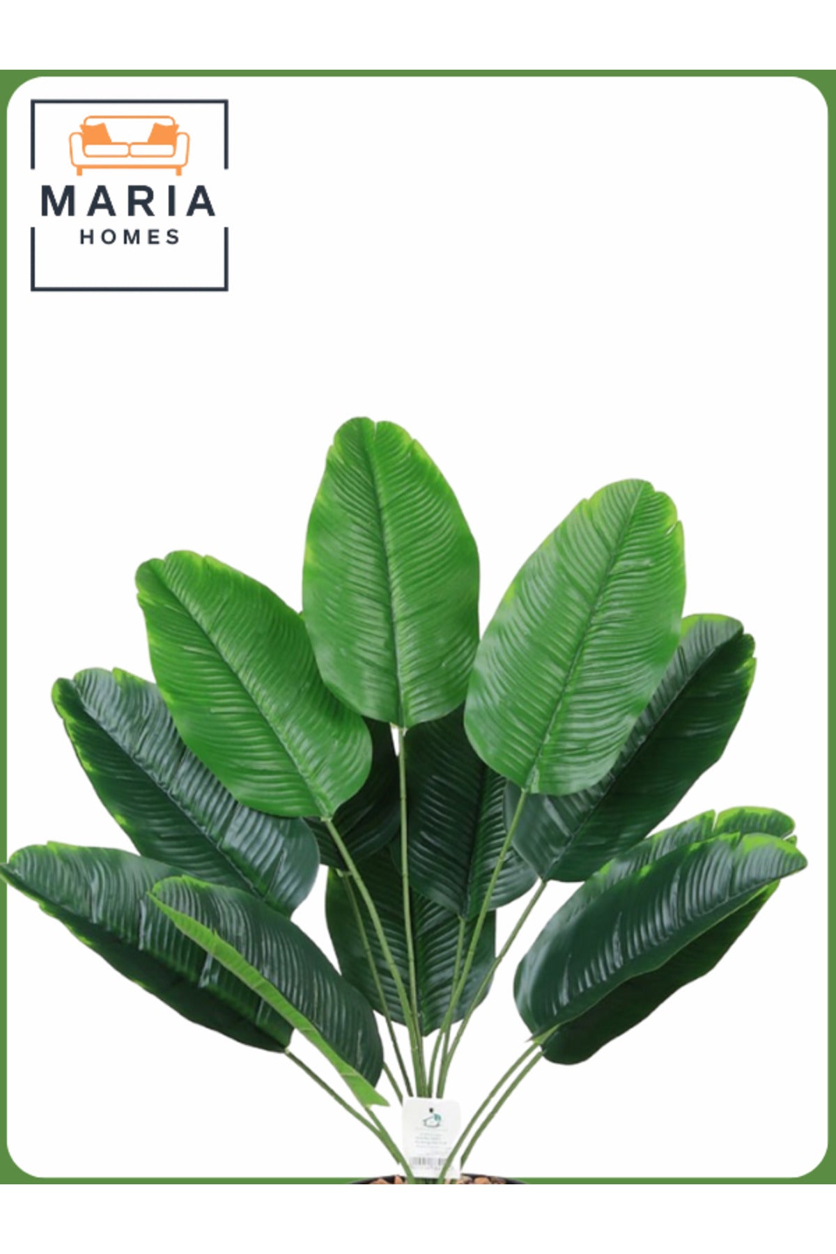 Artificial Banana Leaf Plant 70 cm Ð Decorative Indoor Plant with White with yellow dots Pot