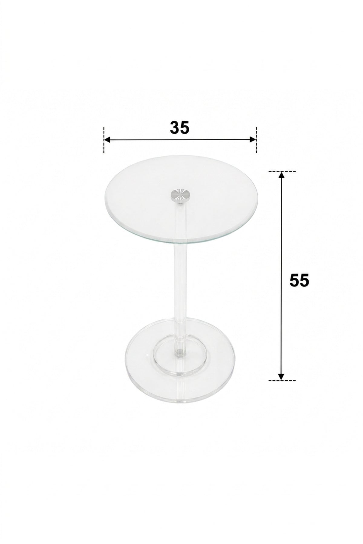 Modern Acrylic Side Table Clear End Table Transparent Accent Table for Living Room Bedroom