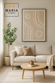 Modern 3D Wall Art Ð Beige Geometric Decorative Panel with Textured Circles 120_80 cm