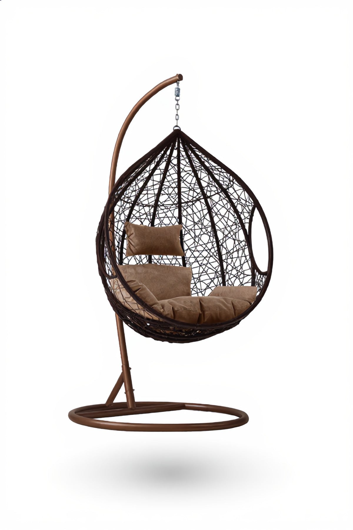 Rattan Hanging Egg Chair with Stand for Indoor Outdoor Balcony Garden Patio | Comfortable Swing