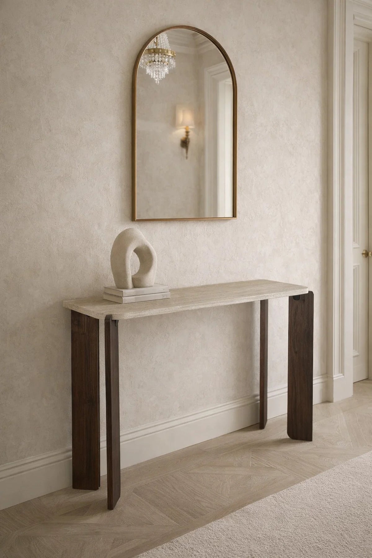 Modern Light Wood Console Table Entryway Hallway Furniture Narrow Sofa Desk Minimalist 120cm