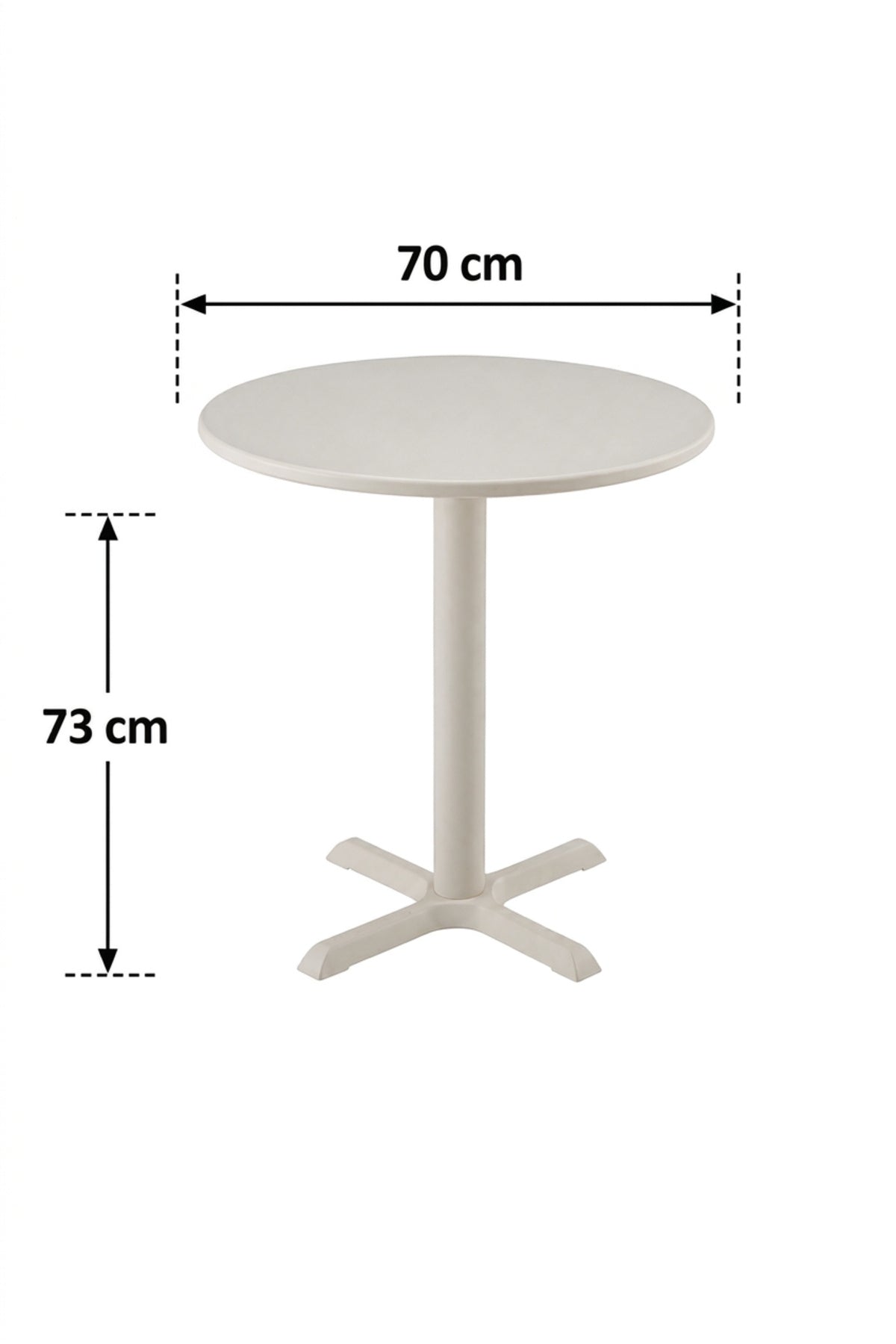 Modern Round Café Table Pedestal Dining Table Bistro Table for Coffee Shop Restaurant White