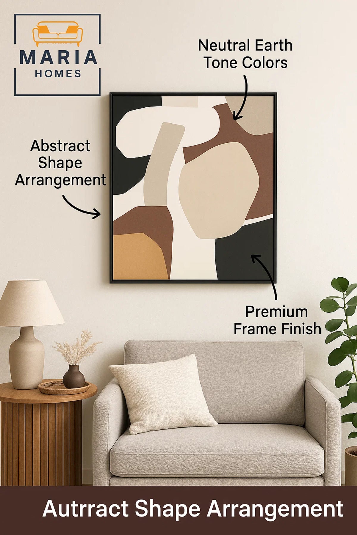 Abstract Textured Canvas Wall Art in Neutral Earth Tones-size80*120 CM