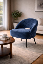 Blue Fabric Accent Armchair 66x57x79cm Modern Lounge Chair blue fabric accent Berg�re