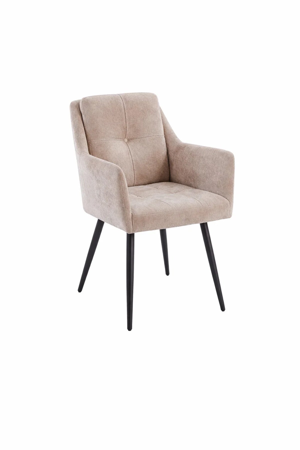 Elegant Beige Armchair with Black Legs, 86x50x44 CM elegant beige armchair Dining Room