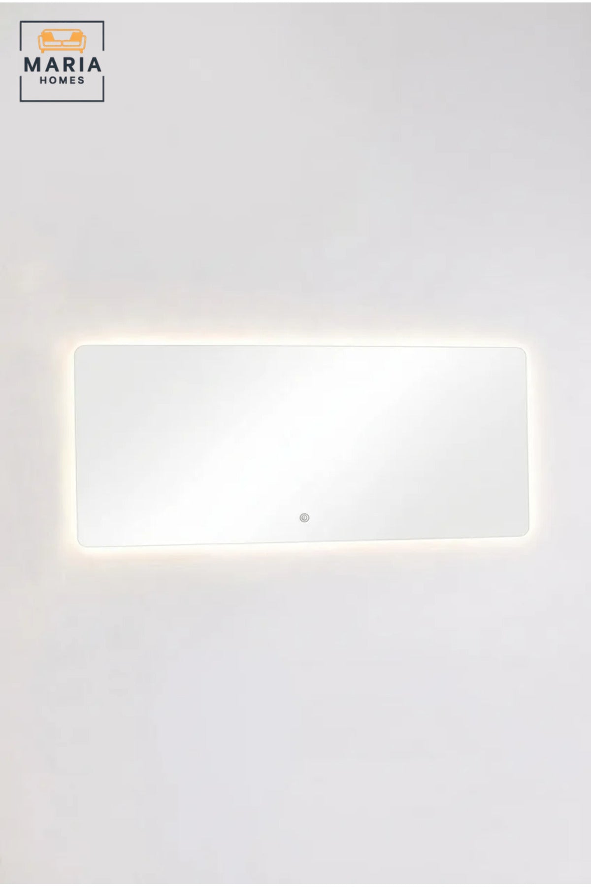 Frameless Rectangular LED Wall Mirror 160 × 80 cm with Touch Sensor, Rounded Corners and Backlit Illumination for Bathroom, Bedroom and Vanity