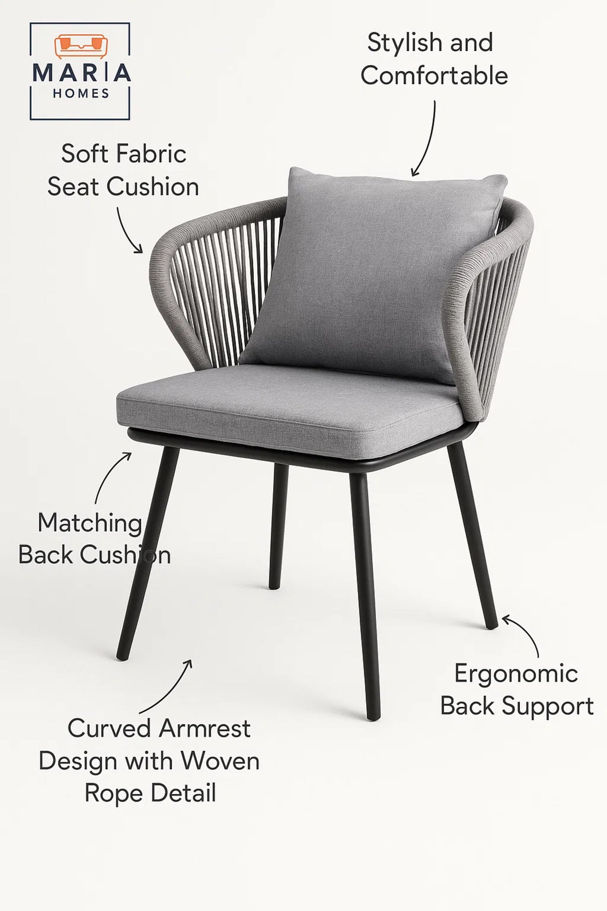 Light Grey Fabric Accent Chair for Home Living Room Office Modern Comfortable Cushion Chair