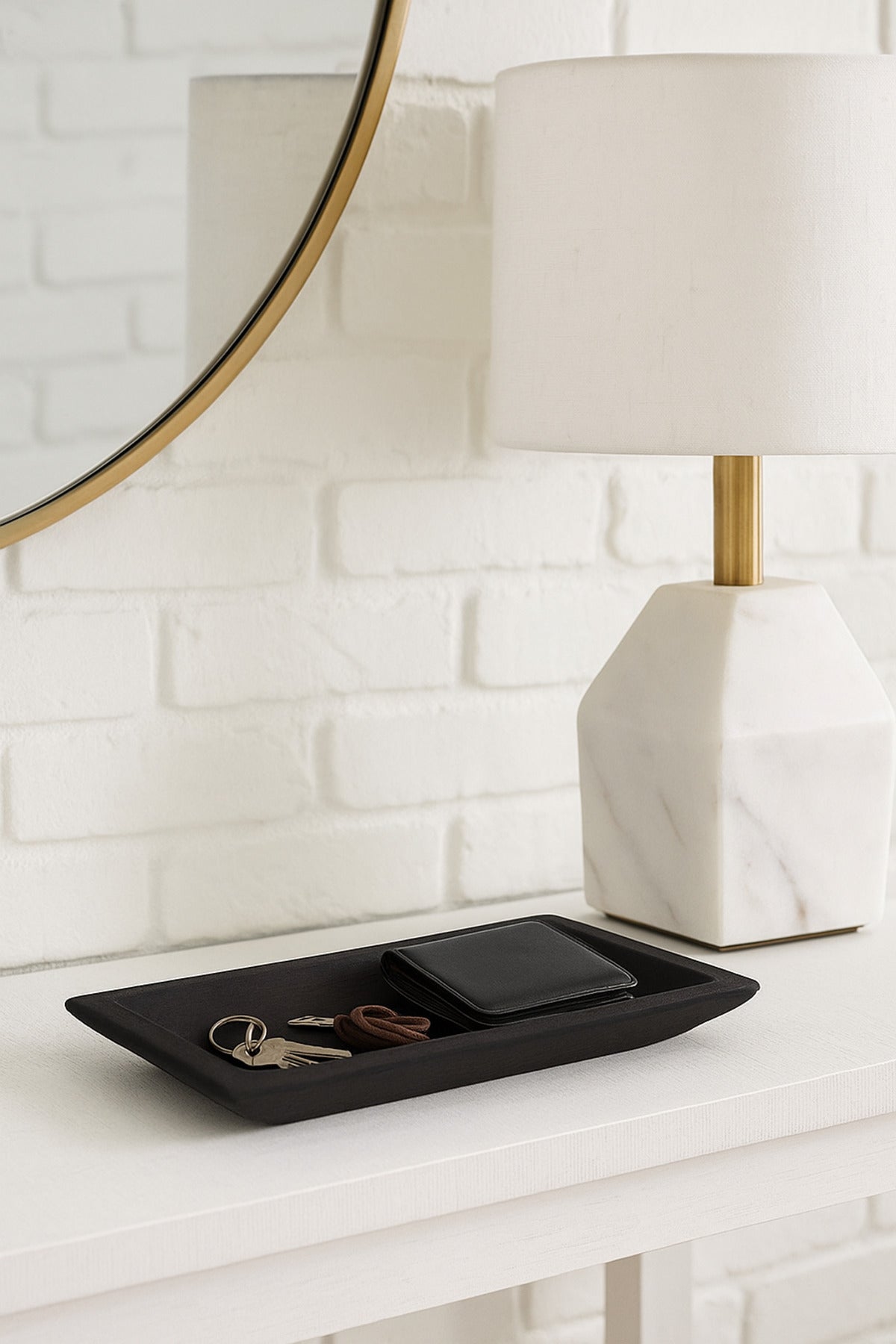 Black Wooden Rectangular Decorative Tray Ð Modern Minimalist Centerpiece