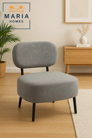 Contemporary Grey Lounge Chair with Wide Cushioned Seat Ð Modern Fabric Accent Chair