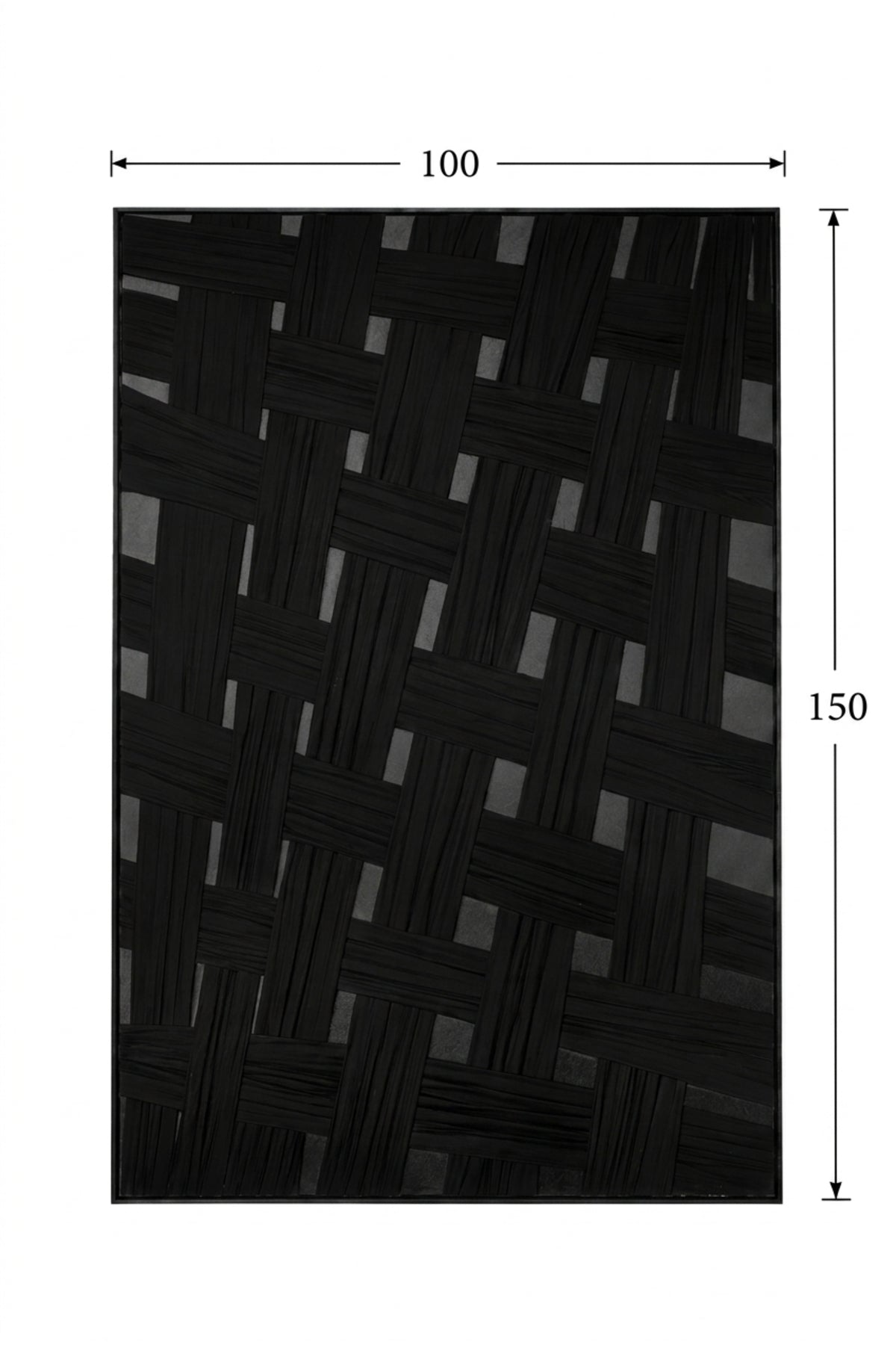 Modern Black Woven Pattern Framed Wall Art √ê Textured Abstract Decorative Painting for Living Room, Bedroom & Office D≈Ωcor