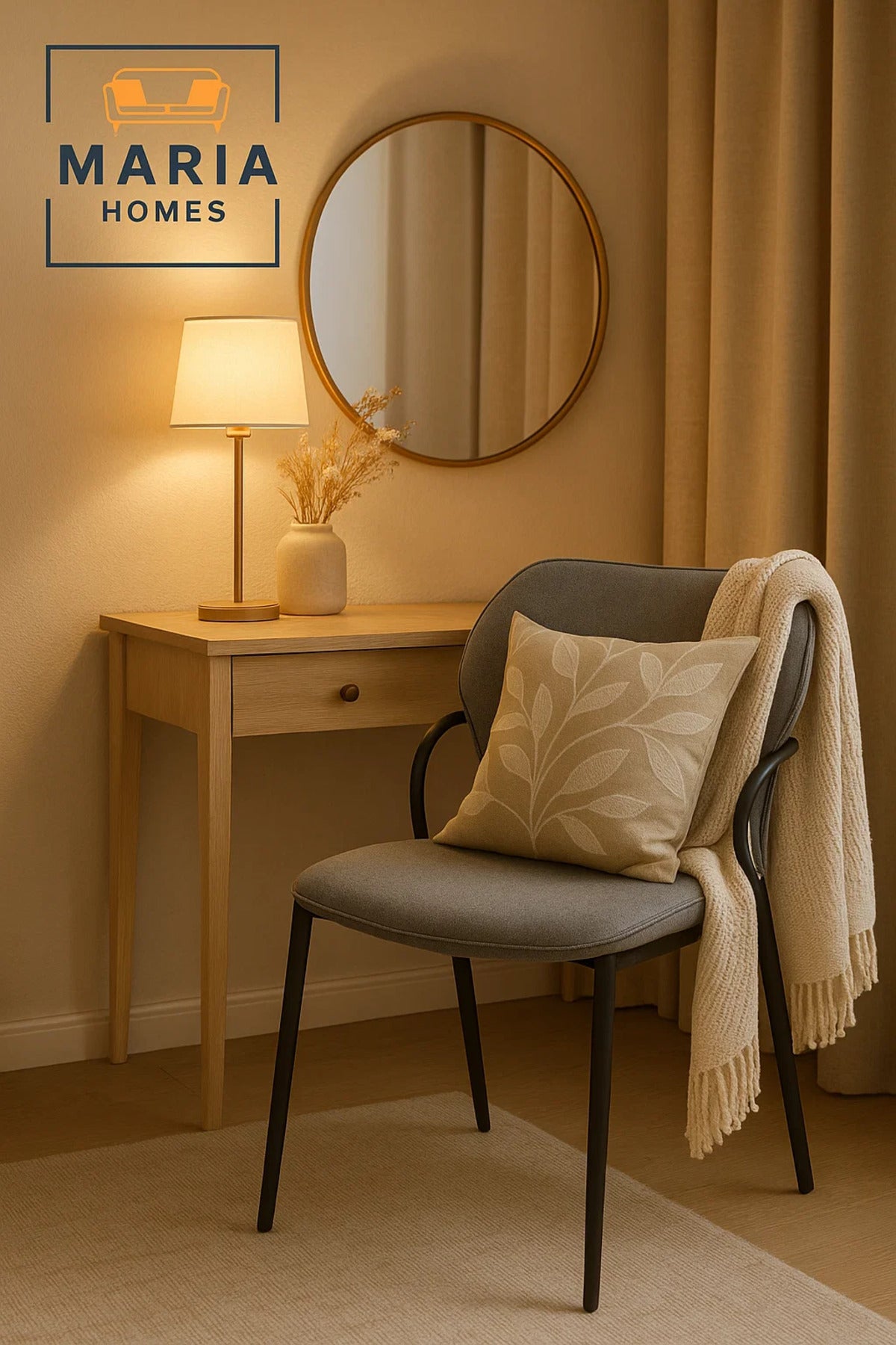 Modern Fabric Dining Chair with Metal Legs