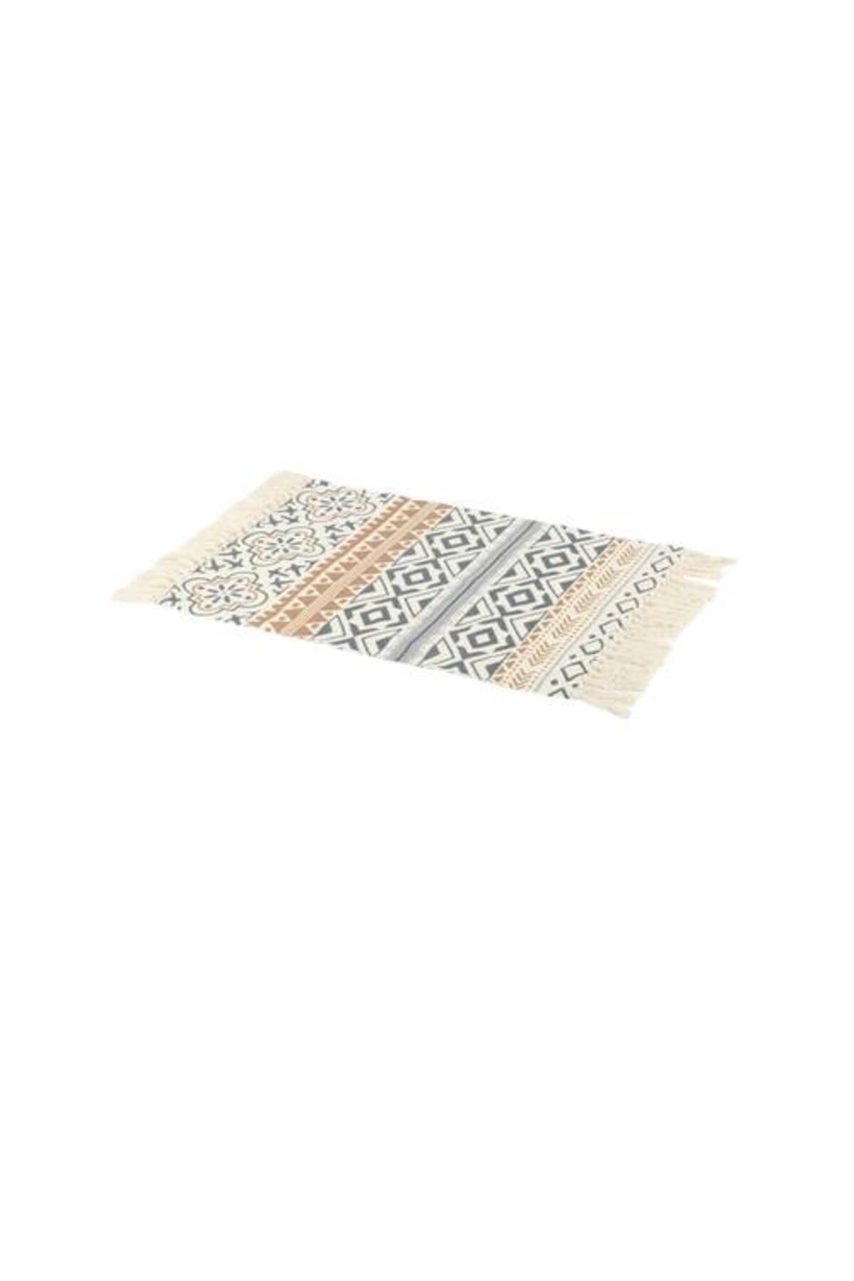 Boho Multicolor Cotton Accent Rug with Tribal & Floral Motifs Ðsize 90*150 cm