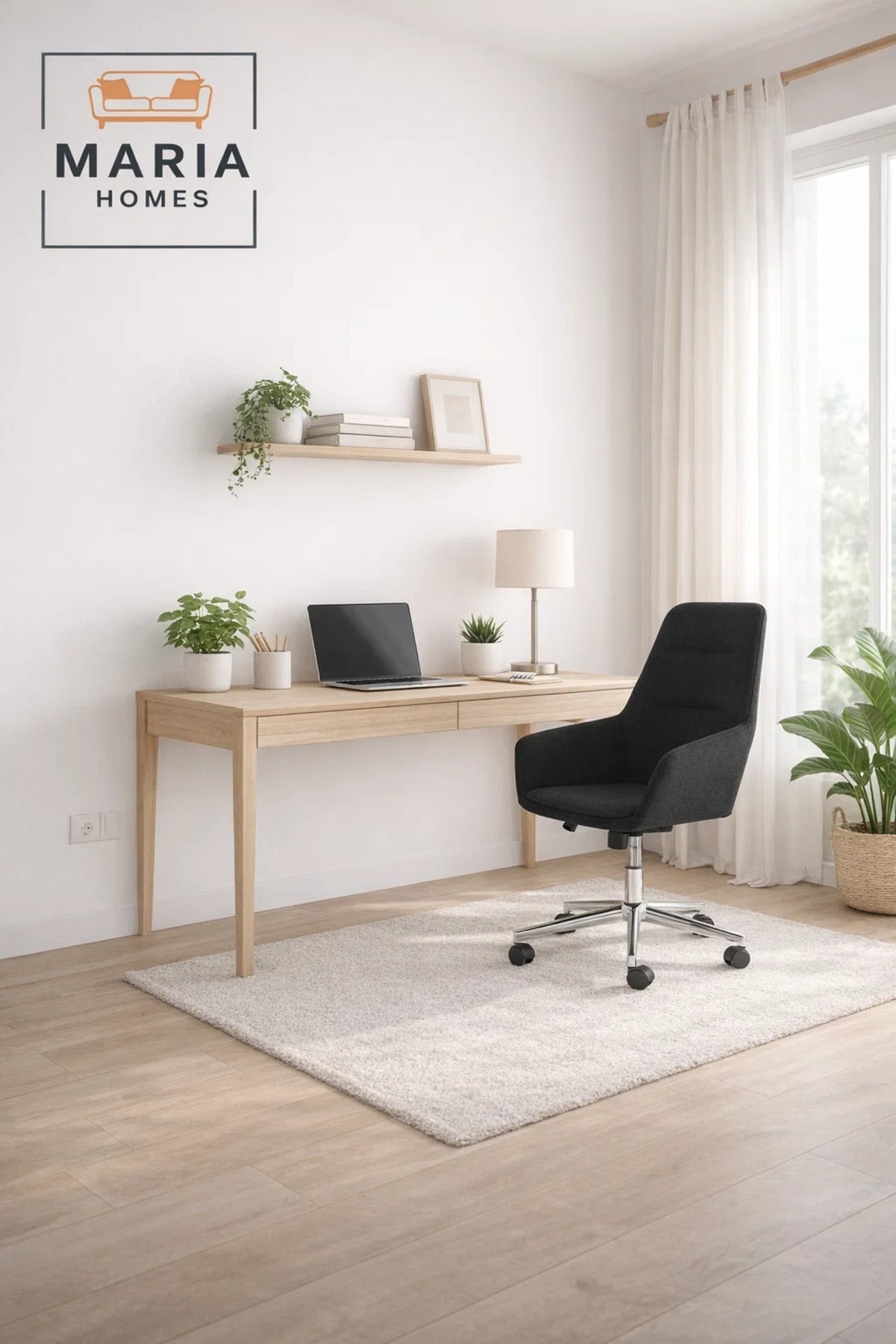 Black Office Chair with Wheels Ð Modern Ergonomic Swivel Work Chair