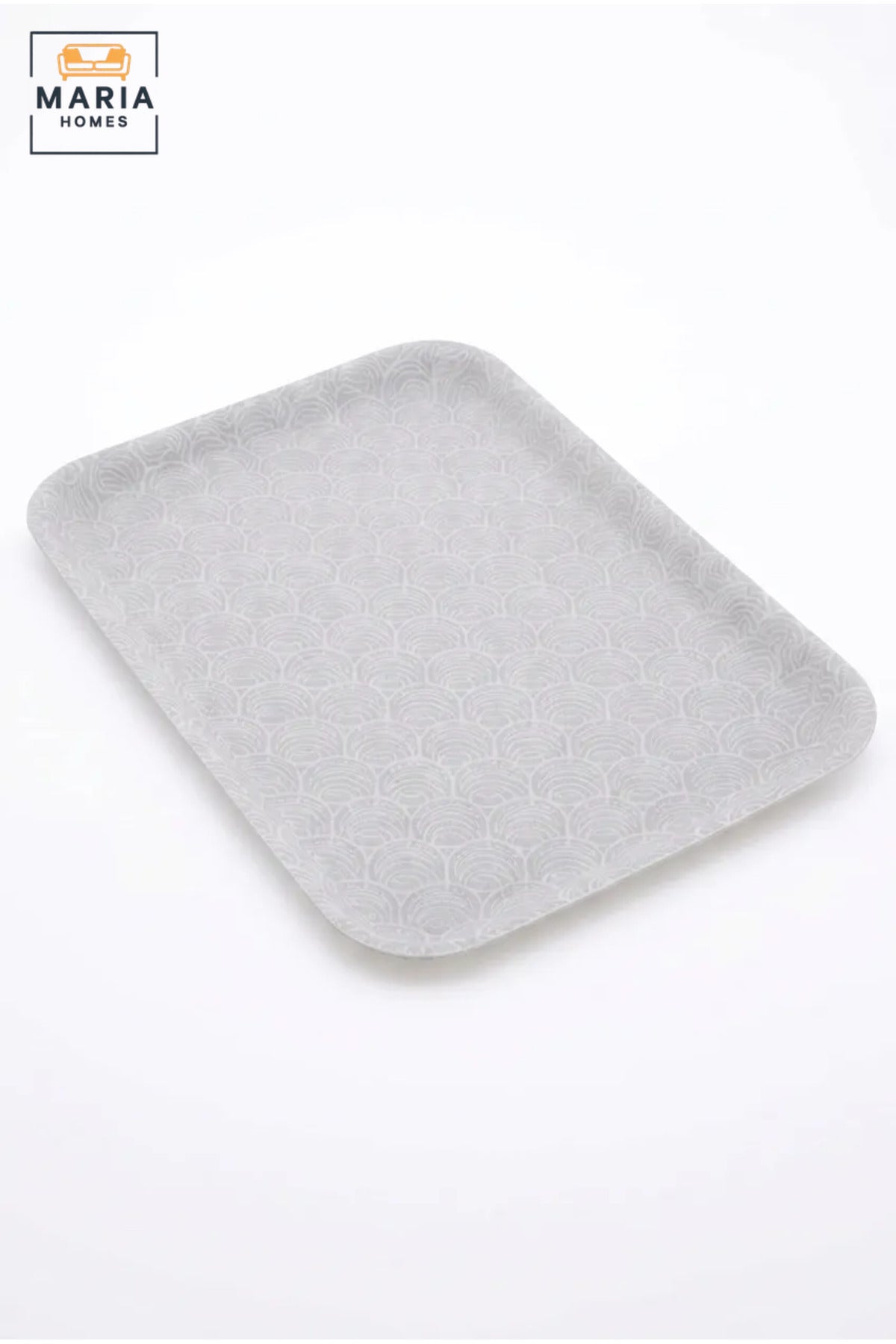 Rectangular Serving Tray with Geometric Pattern, Raised Edges and Rounded Corners, Multipurpose Food Tray for Kitchen, Dining, Café and Restaurant