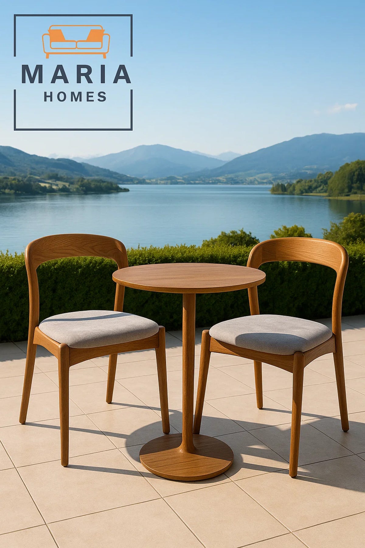 Modern Wooden Dining Chair with Curved Backrest and Light Grey Velvet Cushion Ð Minimalist Comfort