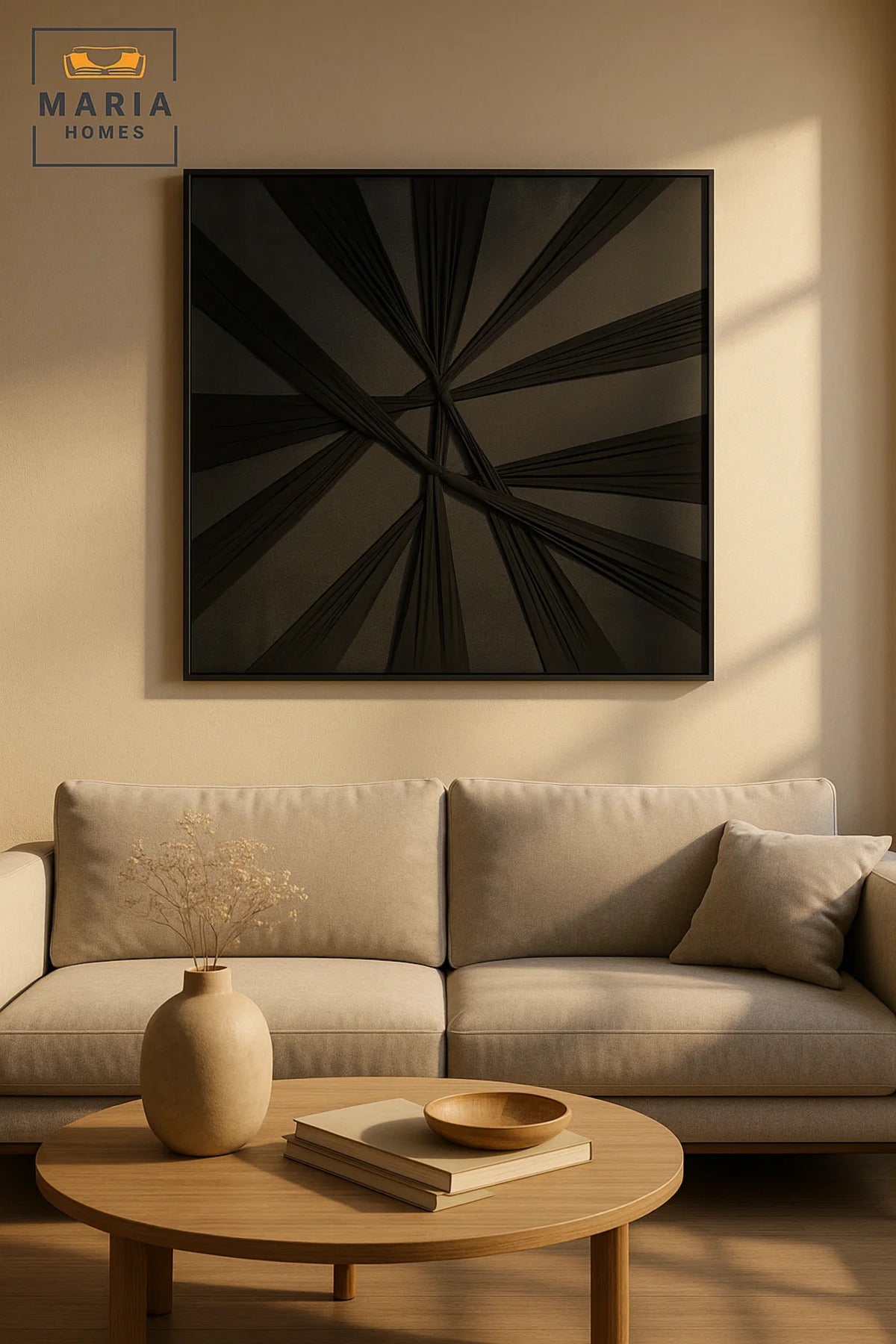 Black Abstract Wall Art Modern Minimalist Decor for Living Room Bedroom Office Interior