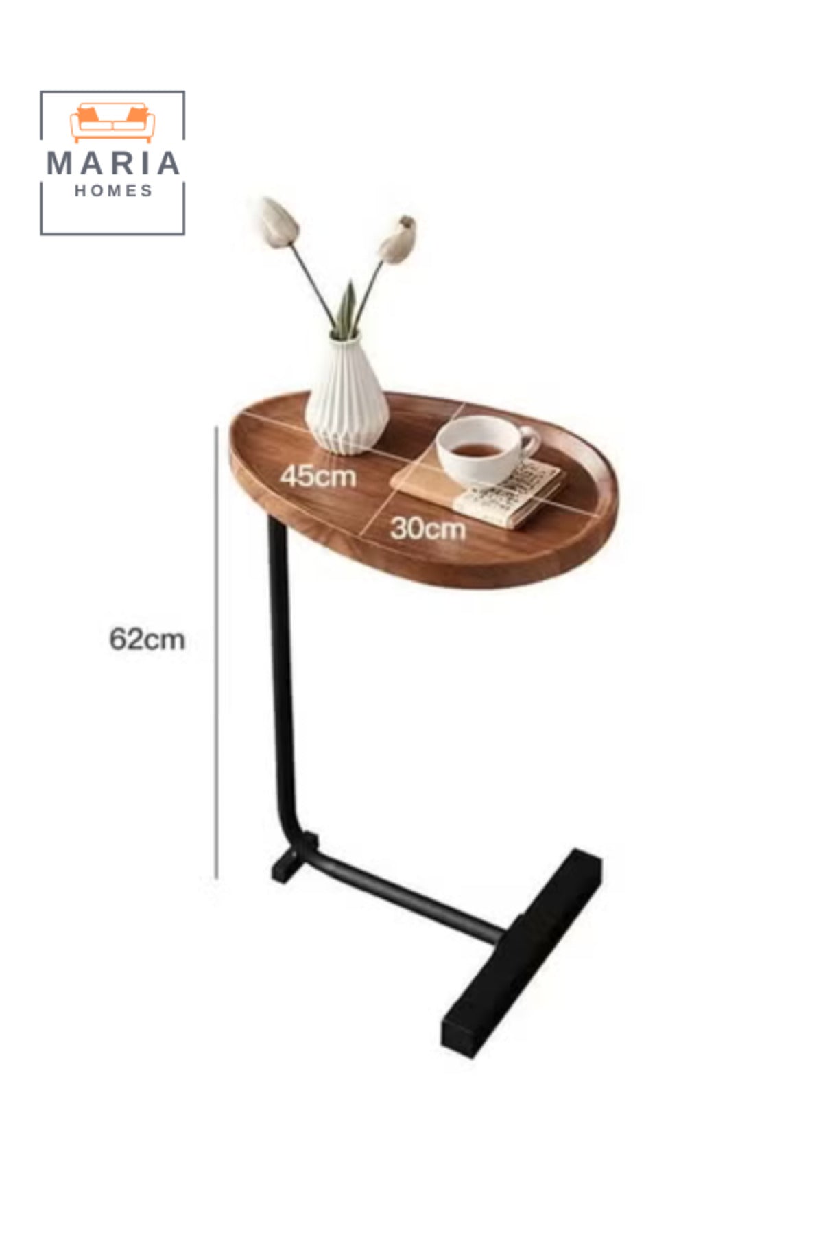 C- Shaped Sturdy Nordic Style Coffee Table Sofa Side Table End Table For Living Room