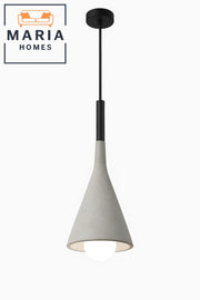 Cone-Shaped Grey Concrete Pendant Light